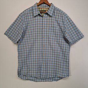 Quiksilver Waterman Collection Button Up Shirt Medium Mens Blue Plaid Check